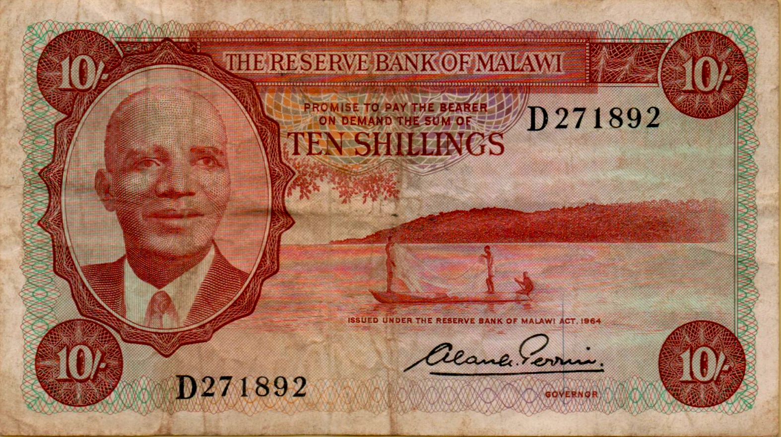 Malawi 10 1964 VF P-2